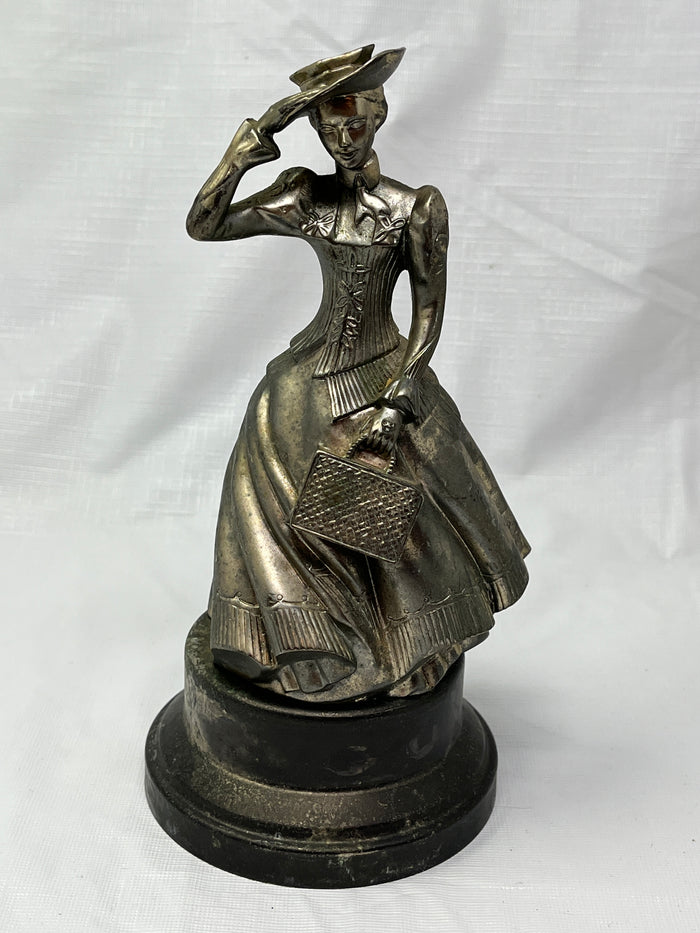1987 Avon District Award Figurine Silver Tone Metal 8 Inch