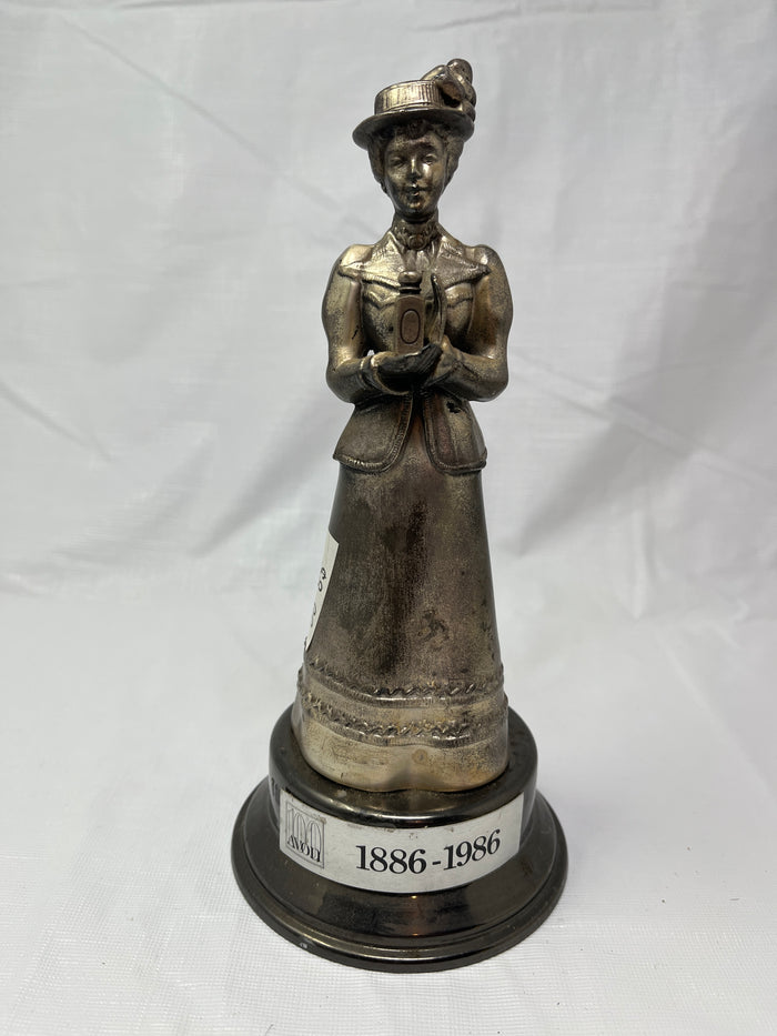 1986 Avon District Award Figurine Silver Tone Metal 8 Inch