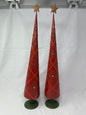 Painted Metal Christmas Tree Rhinestones Gold Star