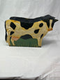 Handpainted Metal Cow Wall Planter Folk Art Farmhouse Rustic