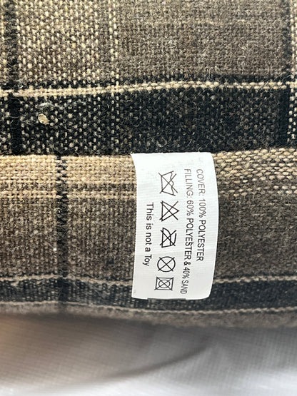 Weighted Dachshund 34" Door Draft Stopper – Brown Plaid & Chevron Pattern