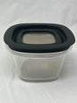 Rubbermaid Premier Storage Square Container 2 Cup Clear w/ Black Lid FG7H75