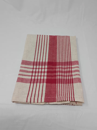 White Pine Holiday Kitchen Towel Red & Cream Plaid 100% Cotton