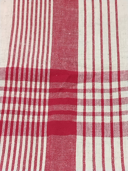 White Pine Holiday Kitchen Towel Red & Cream Plaid 100% Cotton