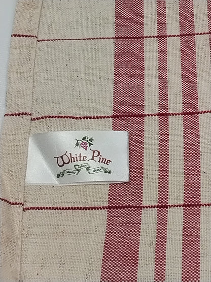 White Pine Holiday Kitchen Towel Red & Cream Plaid 100% Cotton