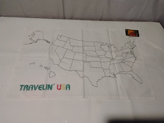 Moda Home Linens “Travelin’ USA” Kitchen Towel Map Design w/ Tag