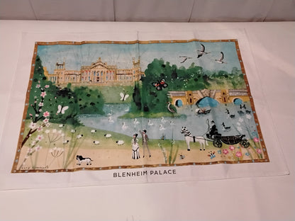 Blenheim Palace Watercolour Tea Towel Lucy Loveheart 100% Cotton w/ Tag