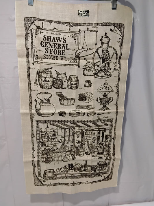 Kay Dee Handprints Linen Tea Towel Shaw’s General Store Stowe VT Warren Boucher USA