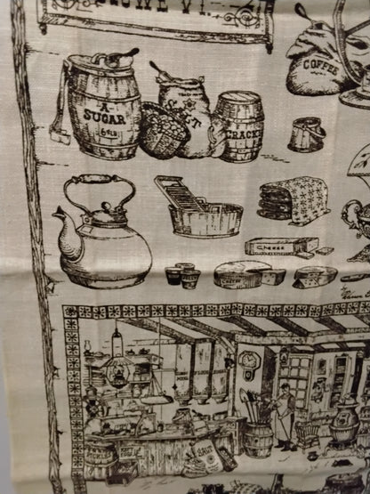 Kay Dee Handprints Linen Tea Towel Shaw’s General Store Stowe VT Warren Boucher USA