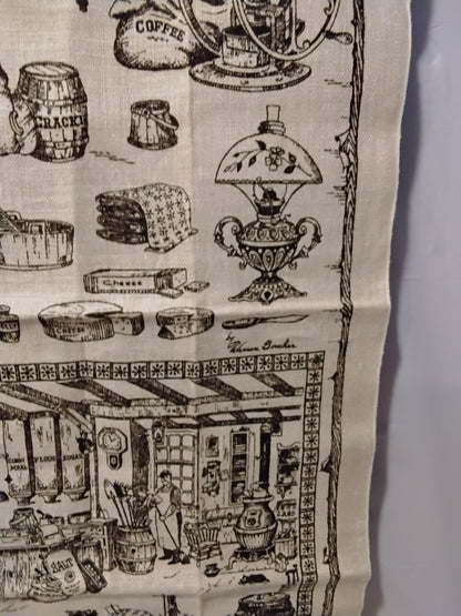 Kay Dee Handprints Linen Tea Towel Shaw’s General Store Stowe VT Warren Boucher USA
