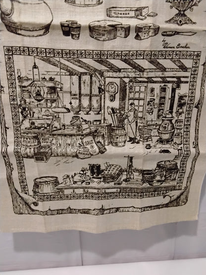 Kay Dee Handprints Linen Tea Towel Shaw’s General Store Stowe VT Warren Boucher USA