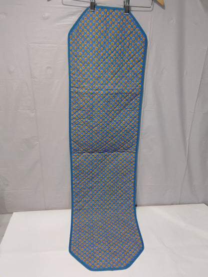 Quilted Table Runner Provençal Blue Olive Branch Floral Reversible 49x13