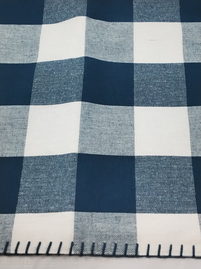 The Spring Shop Buffalo Check Placemat Navy Blue & White Gingham 14x19 Set of 2  New