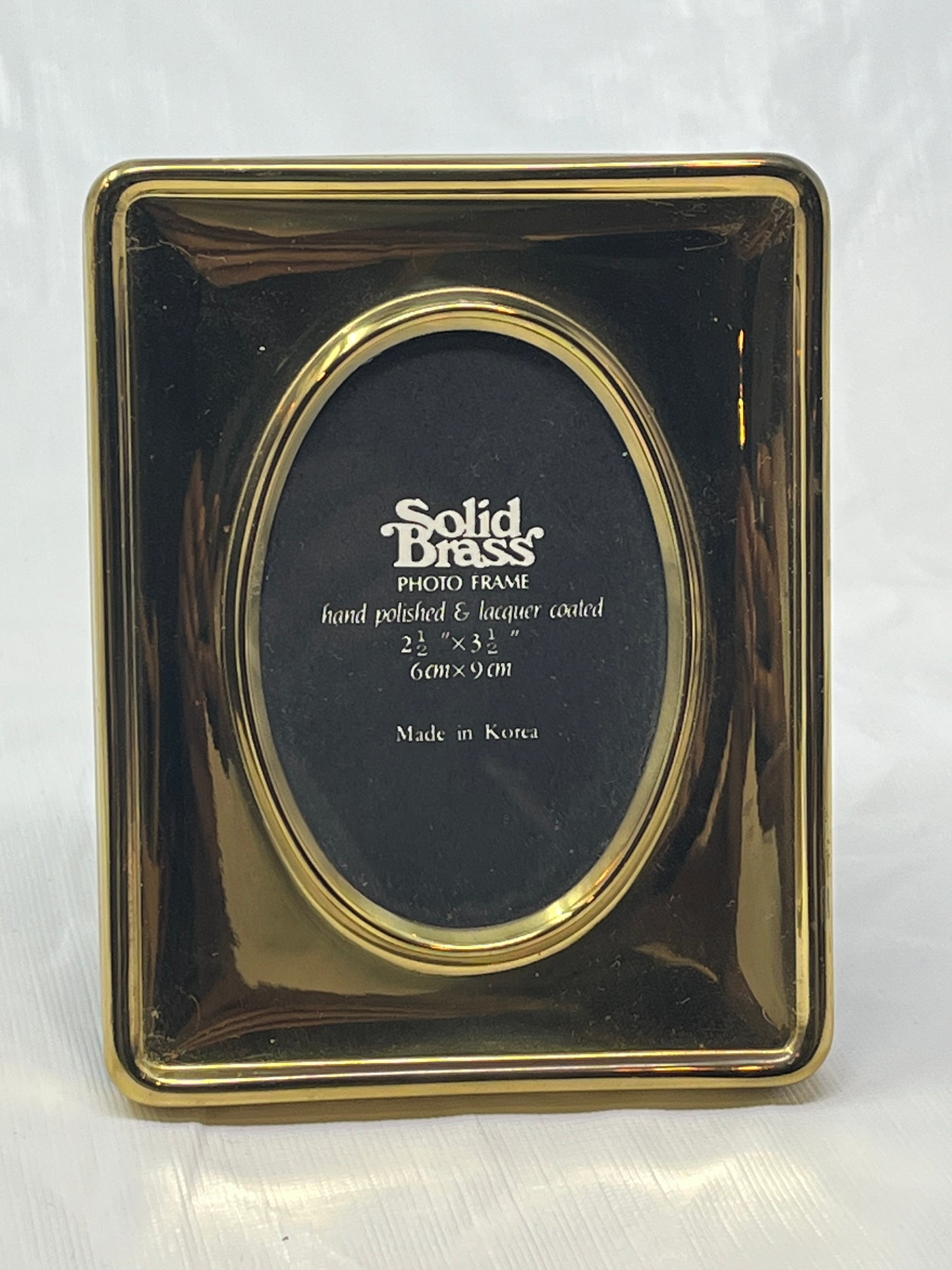 Vintage Solid Brass Photo Frame – 2.5"x3.5", Made in Korea