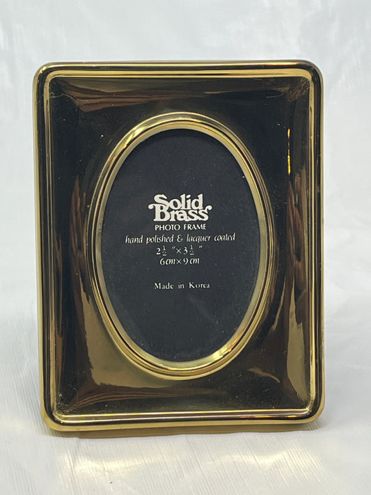 Vintage Solid Brass Photo Frame – 2.5"x3.5", Made in Korea