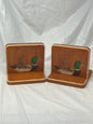Vintage Wooden Bookends – Hand-Painted Mallard Ducks (Pair, 1988)