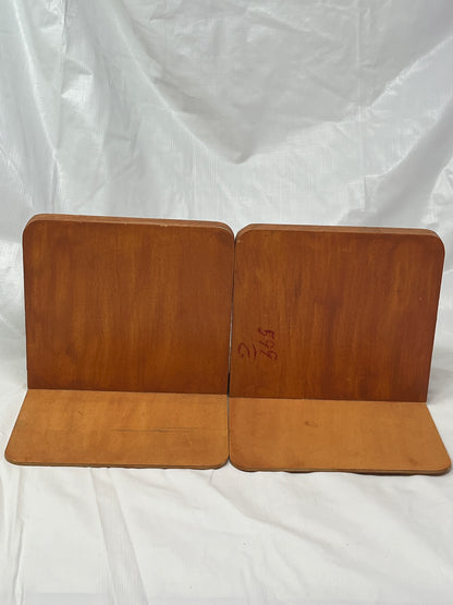 Vintage Wooden Bookends – Hand-Painted Mallard Ducks (Pair, 1988)