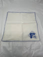 Set of 3 Vintage Linen Napkins – Blue Appliqué & Border