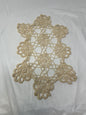 Vintage Crocheted Doily – Cream Rectangle Floral, 12" x 8"