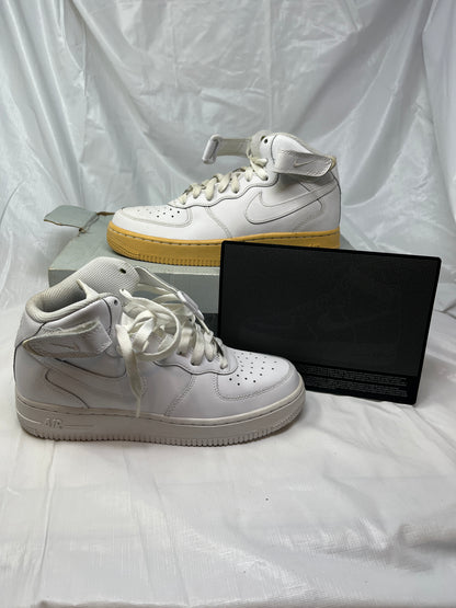Nike Air Force 1 Mid GS Sneakers – Size 5.5Y, White/Gum (2010)