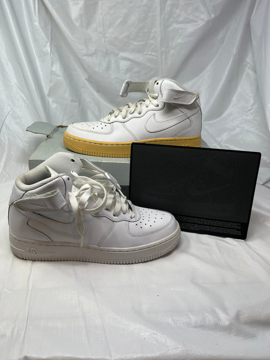 Nike Air Force 1 Mid GS Sneakers – Size 5.5Y, White/Gum (2010)