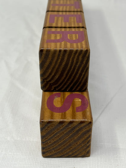 Reversible Wooden Letter Blocks Merry Christmas Easter Greetings Be My Valentine Welcome Friends