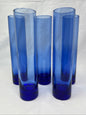 Vintage Libbey Cobalt Blue Bud Vases Set of 5 7.5" Flute
