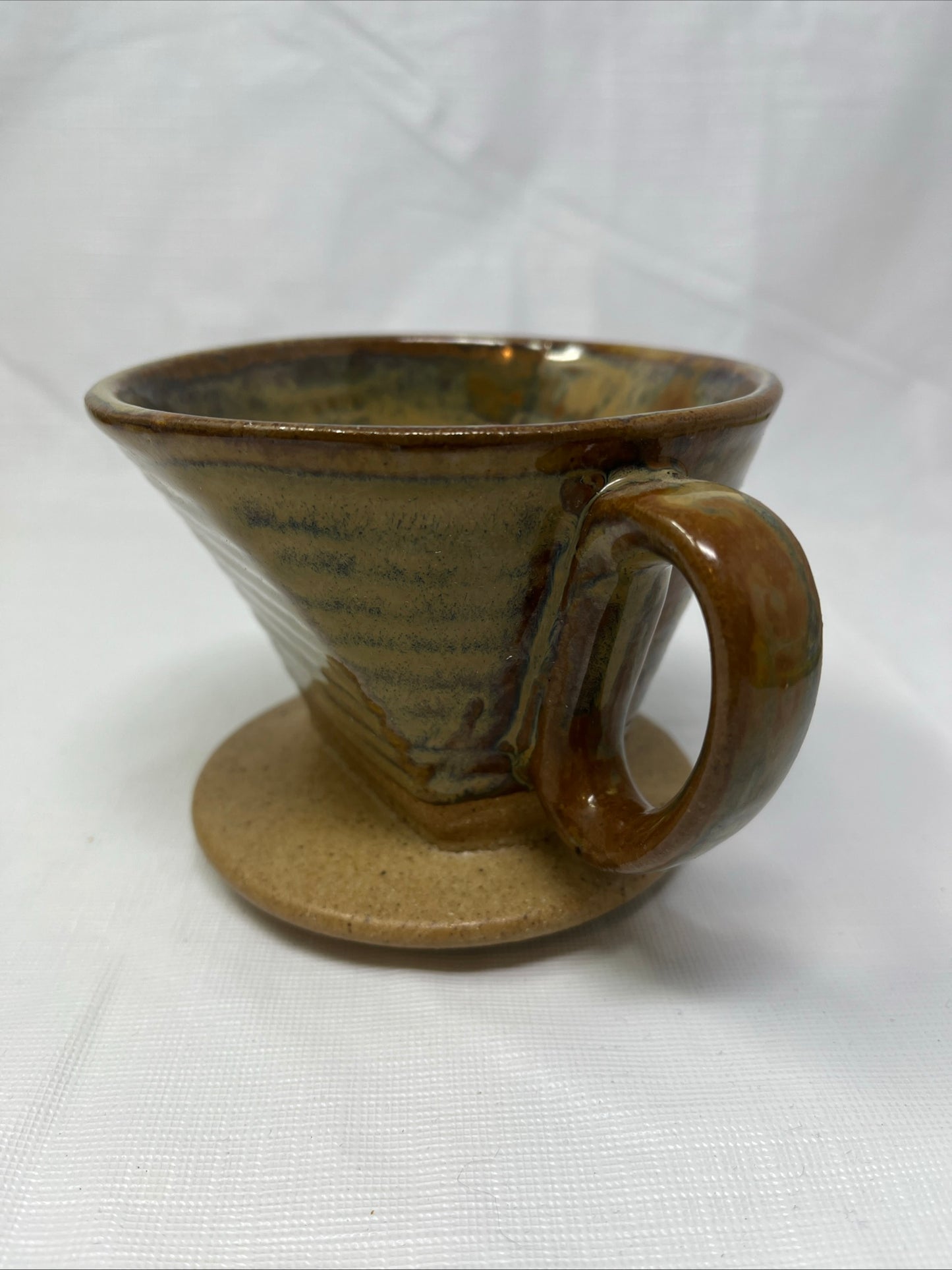 World Market Stone/Brown Ceramic Pour‑Over Coffee Dripper