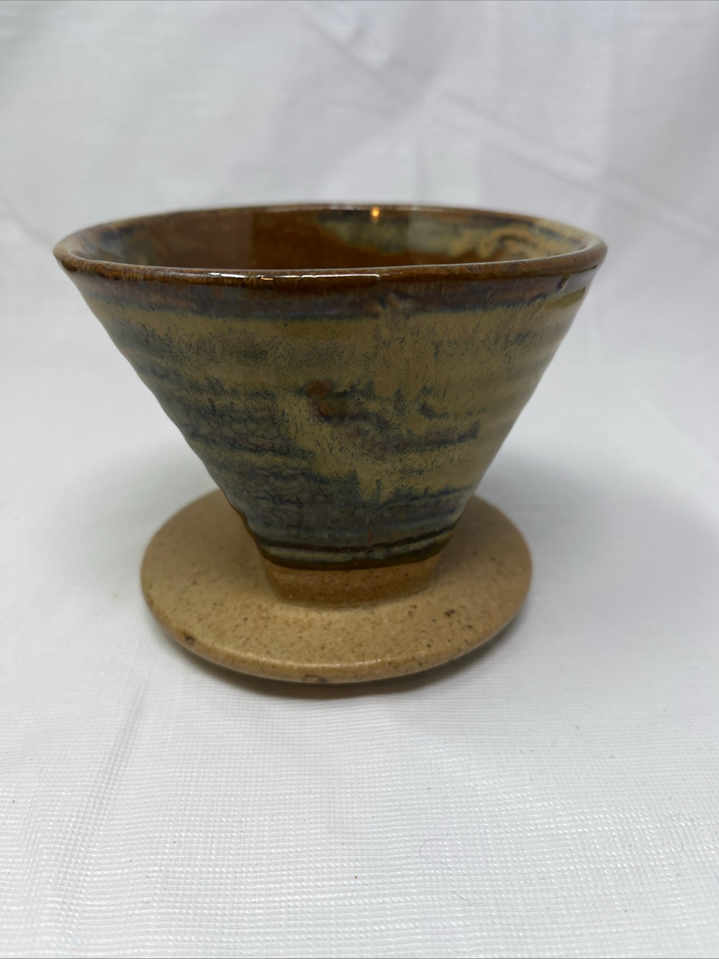 World Market Stone/Brown Ceramic Pour‑Over Coffee Dripper