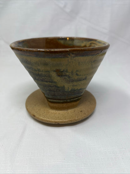 World Market Stone/Brown Ceramic Pour‑Over Coffee Dripper