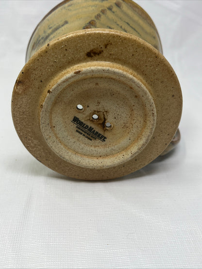 World Market Stone/Brown Ceramic Pour‑Over Coffee Dripper