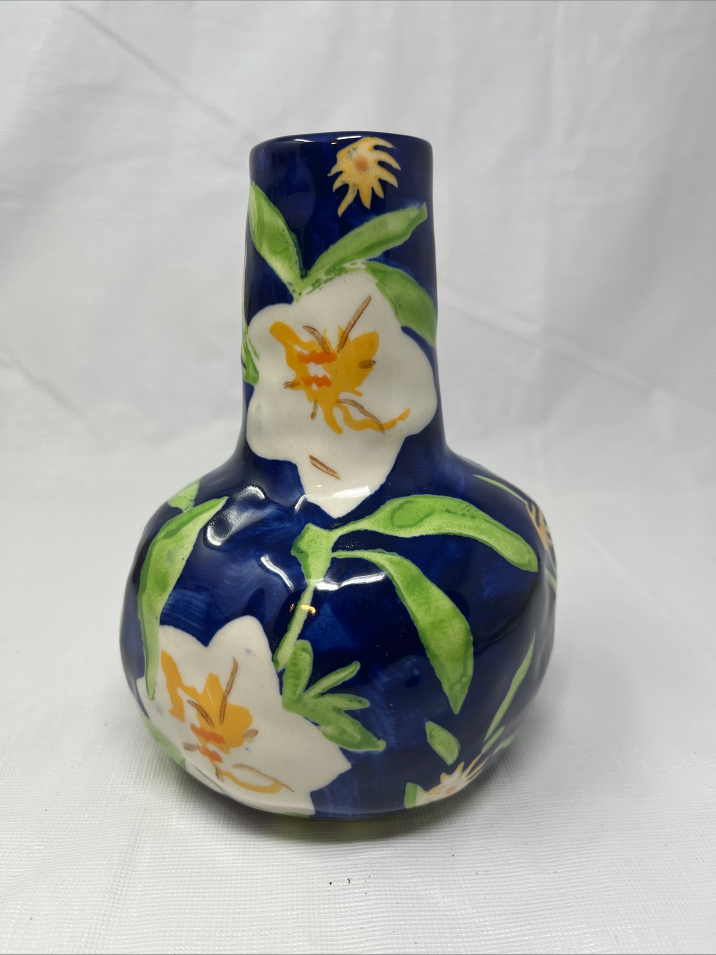Leah Reena Goren for Anthropologie Floral Ceramic Vase 6.5" Tall Excellent Condition