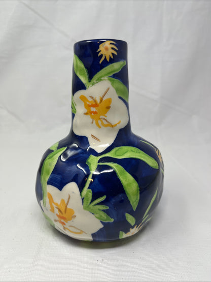 Leah Reena Goren for Anthropologie Floral Ceramic Vase 6.5" Tall Excellent Condition