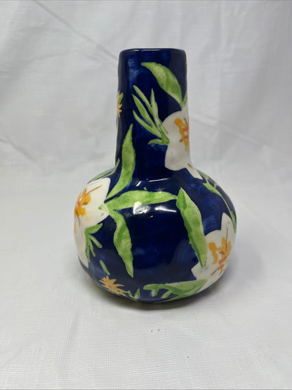 Leah Reena Goren for Anthropologie Floral Ceramic Vase 6.5" Tall Excellent Condition