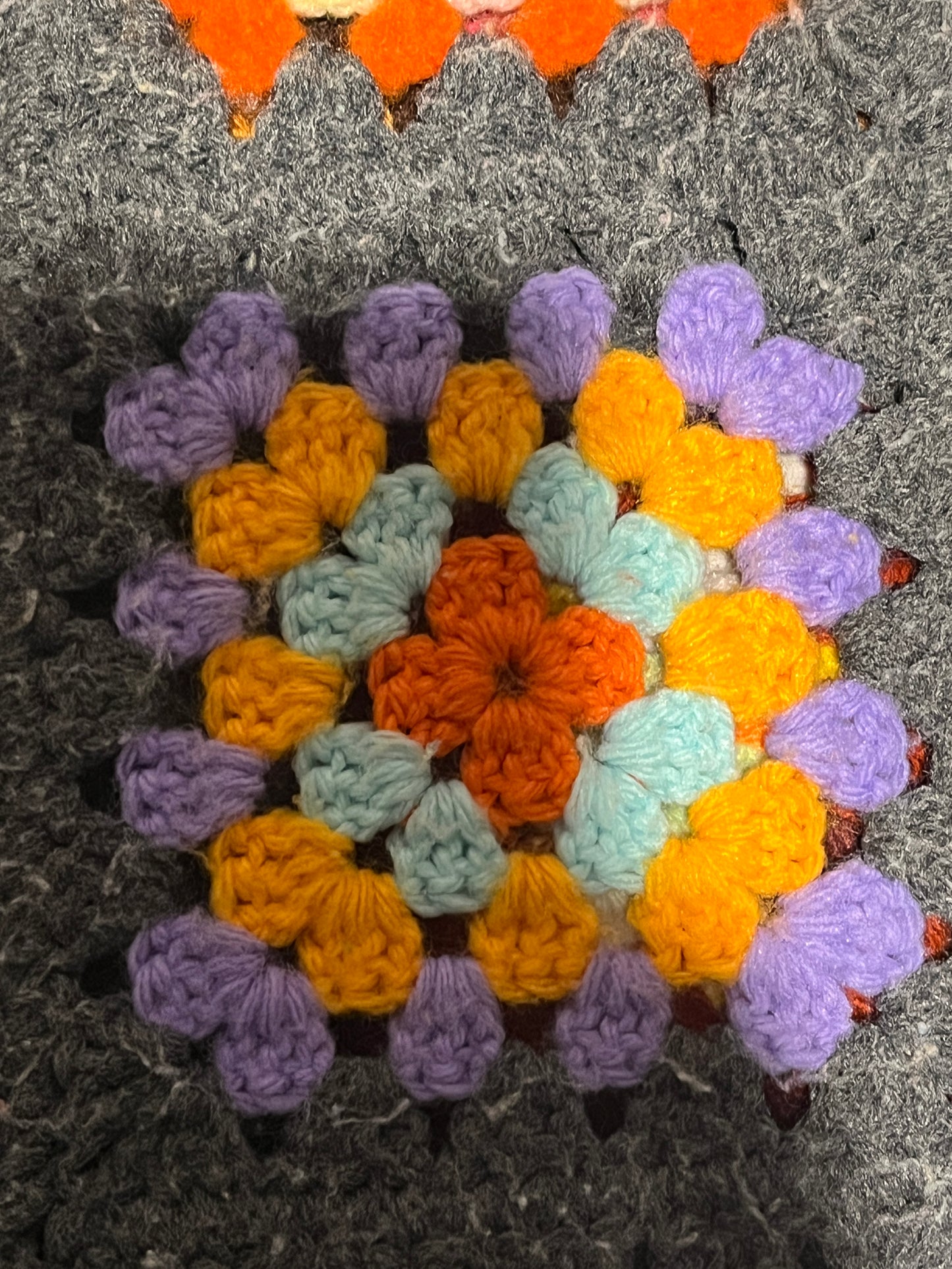 Handmade Crochet Granny Square Afghan Throw 6x4 ft Multicolor Vintage Style