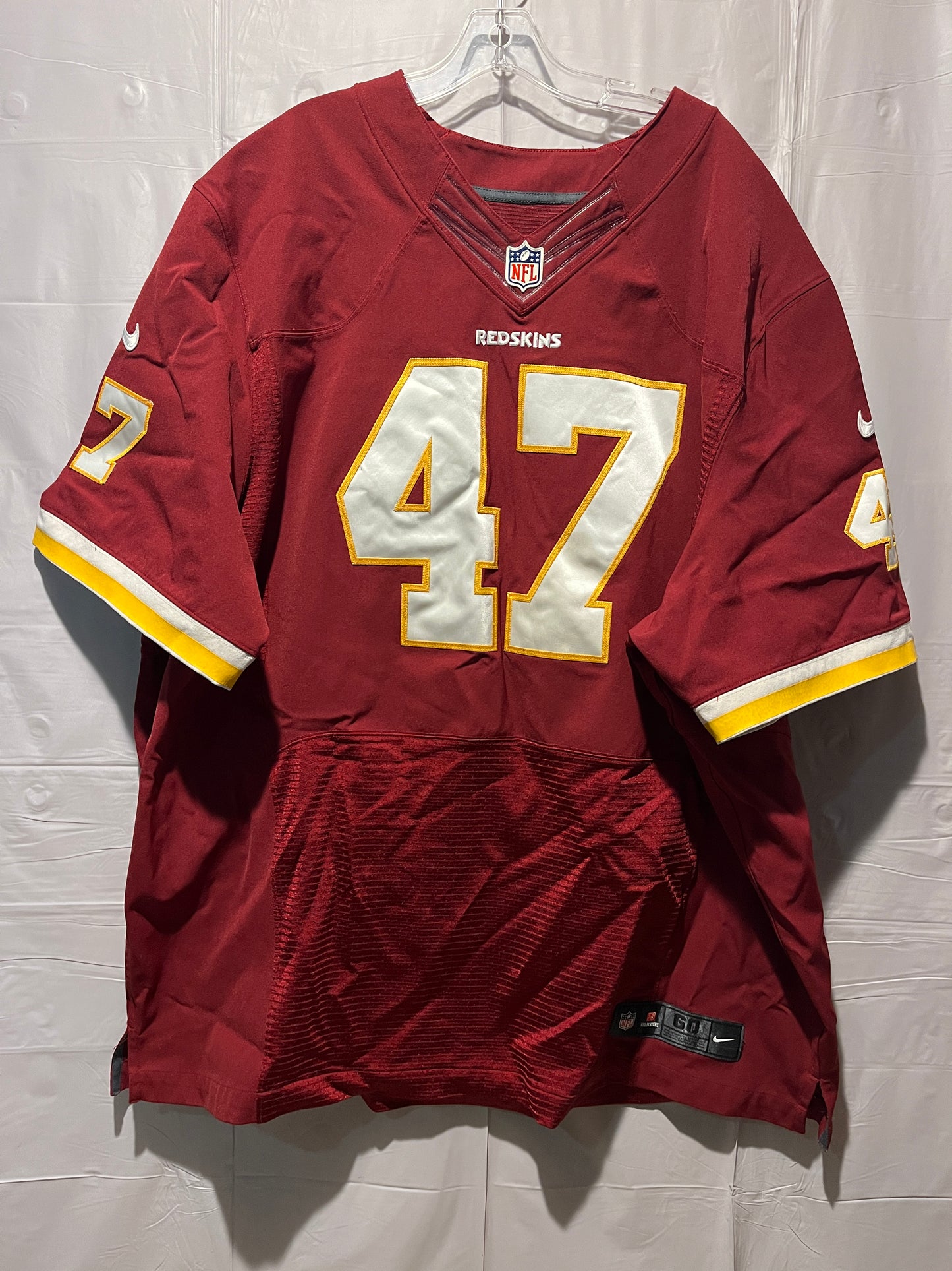 Nike On Field Chris Cooley #47 Redskins Jersey Size 60 Burgundy NFL Authentic