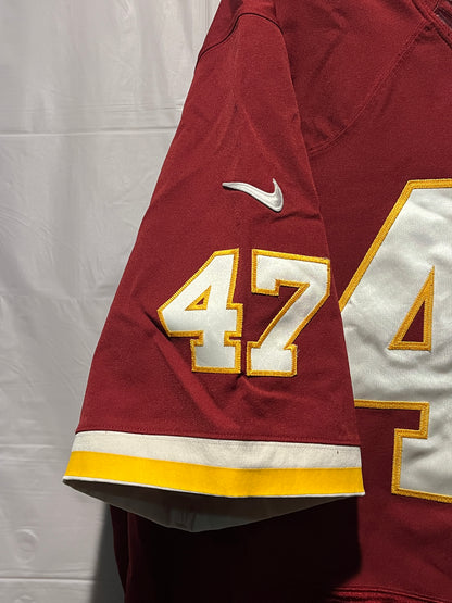 Nike On Field Chris Cooley #47 Redskins Jersey Size 60 Burgundy NFL Authentic