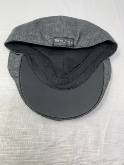 Structure Charcoal Grey Herringbone Newsboy Flat Cap Hat - One Size - photo 2
